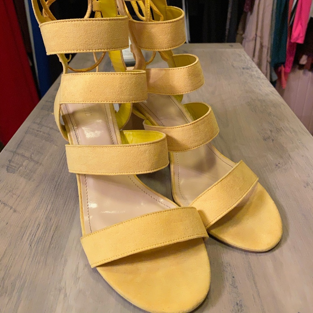Tie back heeled sandals